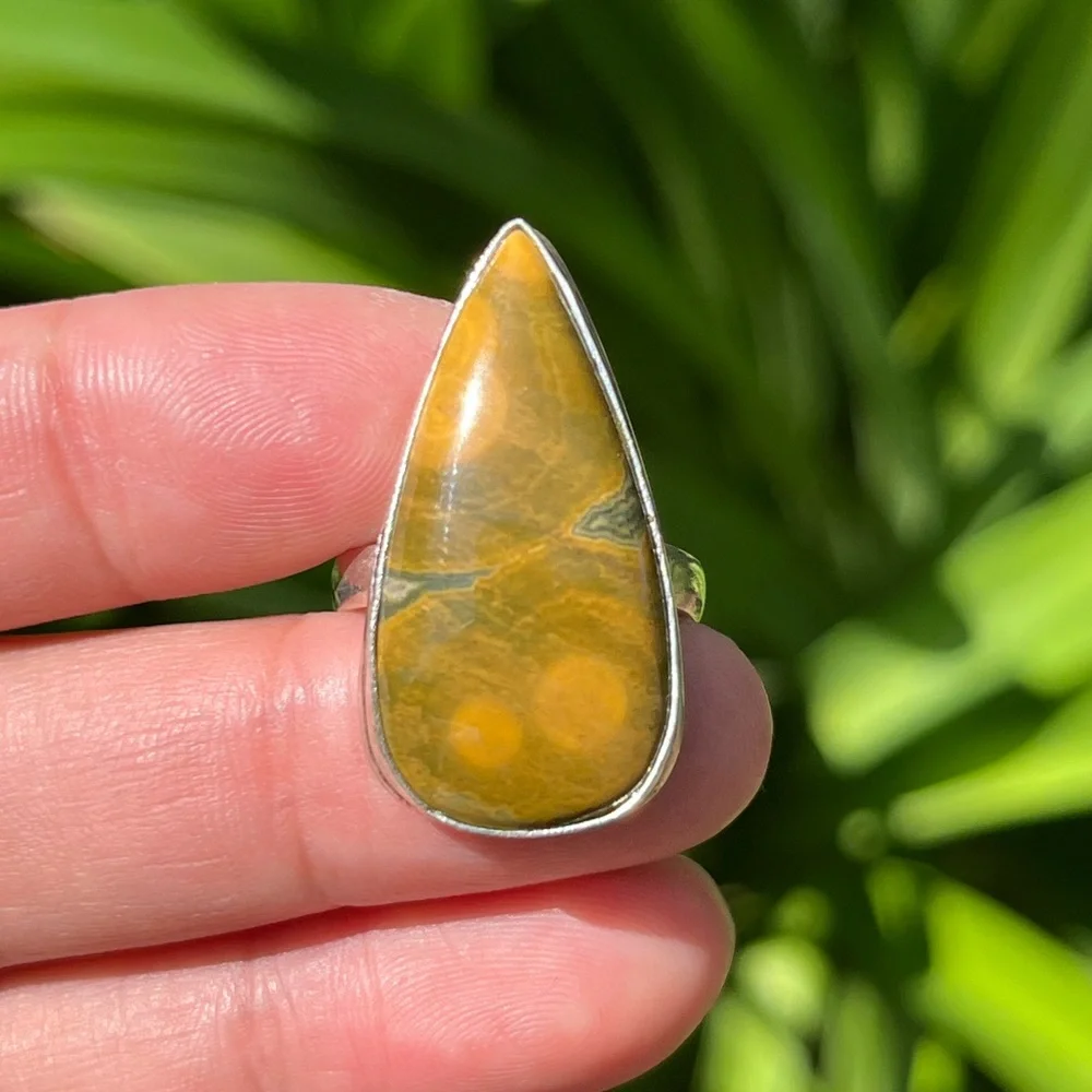 Size‎ 8.25 925 silver plated ocean jasper ring